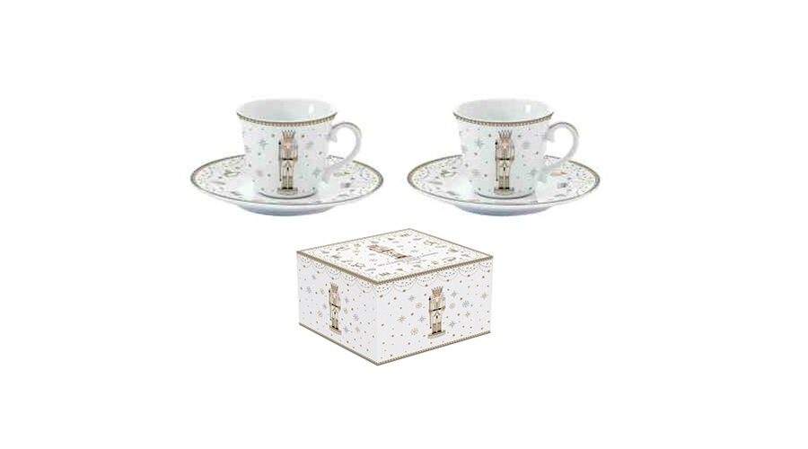 R2S.1107RNUT Porcelán eszpreszócsésze+alj 2 személyes 80ml