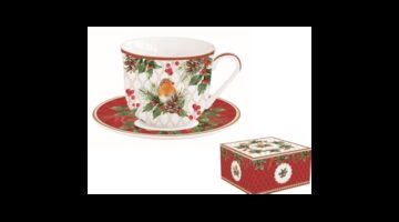 R2S.1182CHBE Porcelán reggelizőcsésze+alj 370ml dobozban
