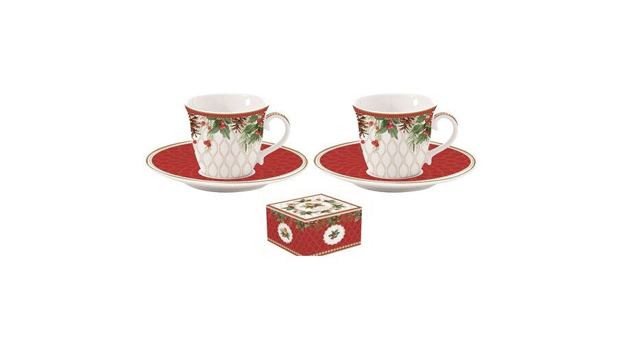 R2S.1175CHBE Porcelán eszpresszócsésze+alj 2 személyes