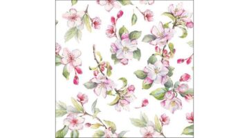 AMB.13318160 Spring blossom white papírszalvéta 33x33cm