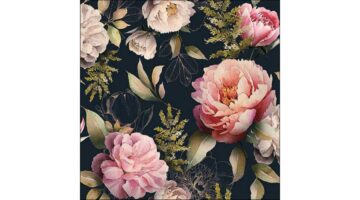 AMB.13318132 Peonies composition black papírszalvéta 33x33cm