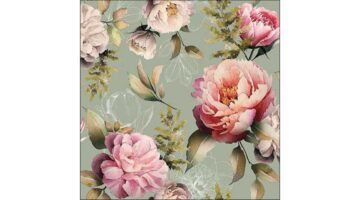 AMB.13318130 Peonies composition green papírszalvéta 33x33cm