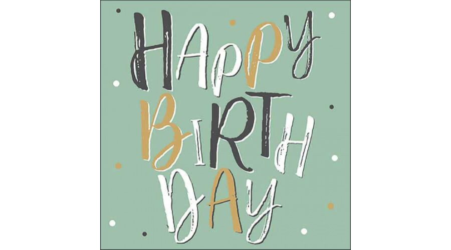 AMB.13318235 Birthday celebration green papírszalvéta 33x33cm
