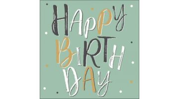 AMB.13318235 Birthday celebration green papírszalvéta 33x33cm