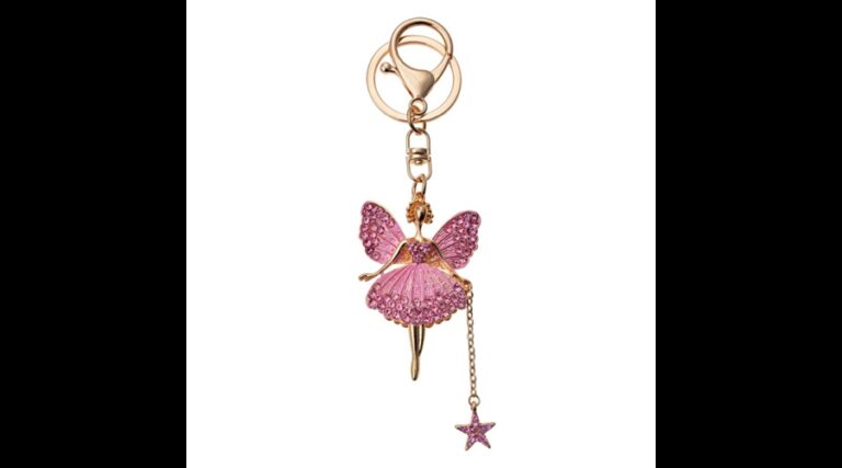 CLEEF.JZKC0111 Fém kulcstartó rózsaszín balerinával