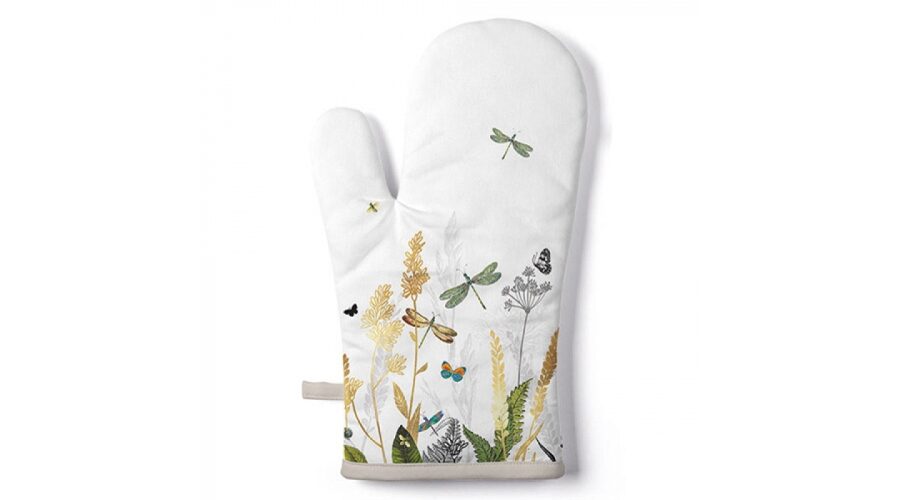 AMB.16417470 Ornamental Flowers White edényfogó kesztyű 18x30cm