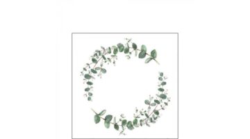 AMB.12517160 Eucalyptus Branch White papírszalvéta 25x25cm
