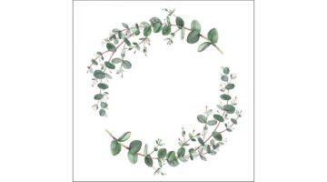 AMB.13317160 Eucalyptus Branch White papírszalvéta 33x33cm