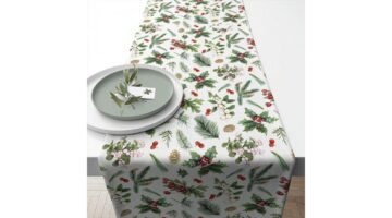 AMB.36616495 Winter greenery white asztali futó 40x150cm