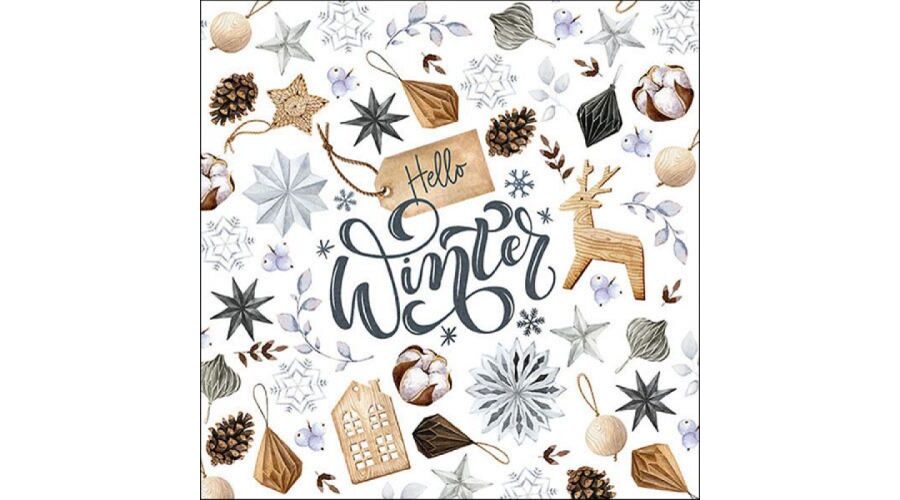 AMB.33317705 Natural winter papírszalvéta 33x33cm