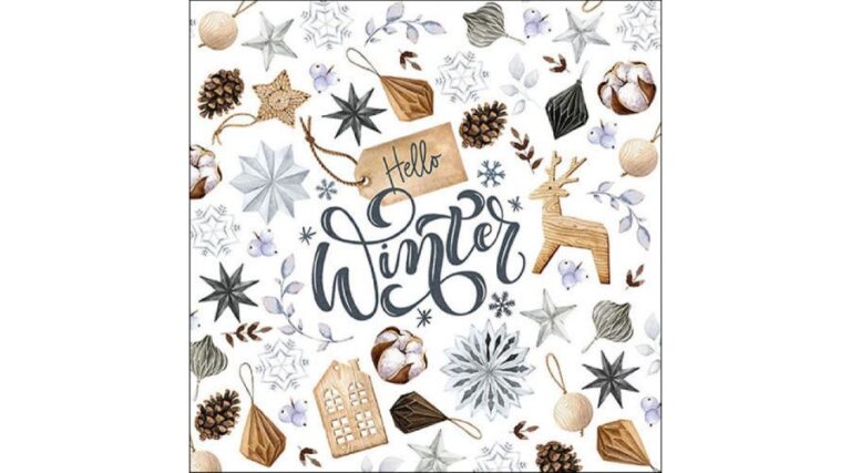 AMB.33317705 Natural winter papírszalvéta 33x33cm