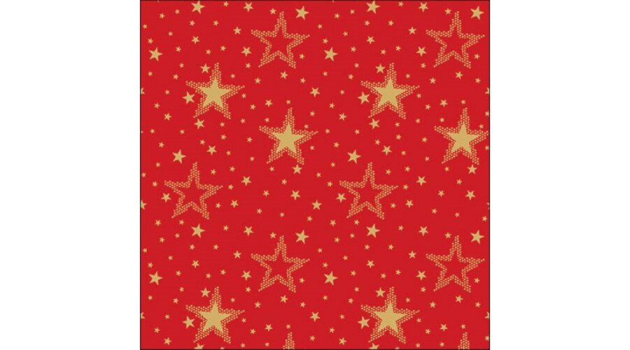 AMB.33316734 Night sky gold/red papírszalvéta 33x33cm