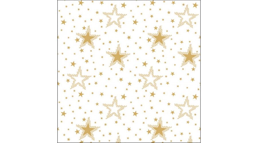 AMB.33316735 Night sky gold/white papírszalvéta 33x33cm