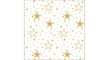 AMB.33316735 Night sky gold/white papírszalvéta 33x33cm