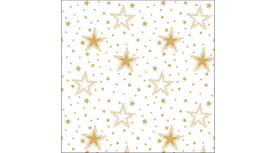 AMB.33316735 Night sky gold/white papírszalvéta 33x33cm