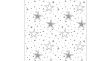 AMB.33316736 Night sky silver/white papírszalvéta 33x33cm