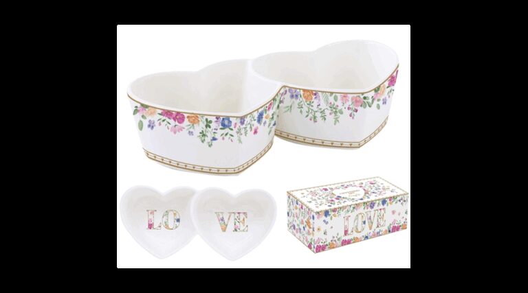 R2S.3111MAMO Porcelán dupla szívtálka 20x9