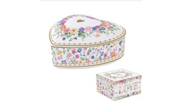 R2S.3112MAMO Porcelán fedeles ékszertartó tálka 12x12x6cm