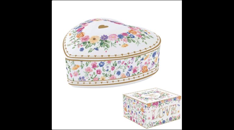 R2S.3112MAMO Porcelán fedeles ékszertartó tálka 12x12x6cm