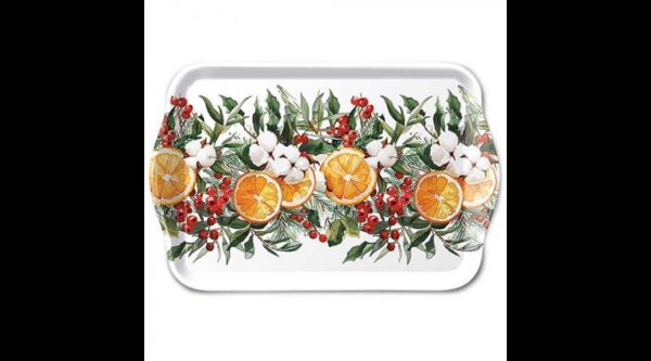 AMB.33719935 Winter Oranges műanyag kistálca 13x21cm