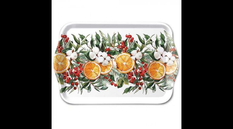 AMB.33719935 Winter Oranges műanyag kistálca 13x21cm