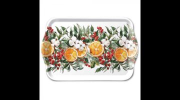 AMB.33719935 Winter Oranges műanyag kistálca 13x21cm