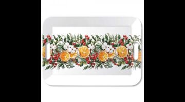 AMB.33919935 Winter oranges műanyag nagytálca 33x47cm