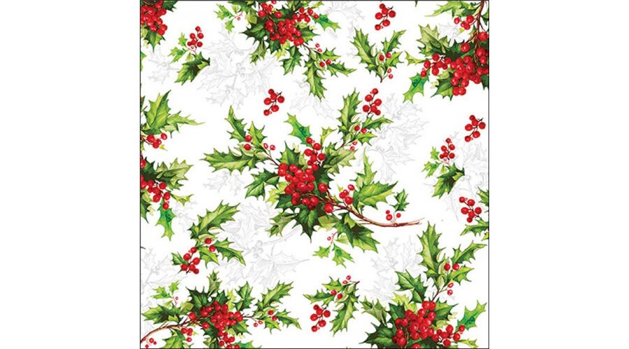 AMB.33319945 Ilex all over papírszalvéta 33x33cm