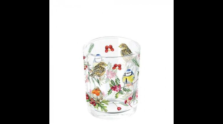 AMB.37319955 Birds in Winter üveg mécsestartó 5