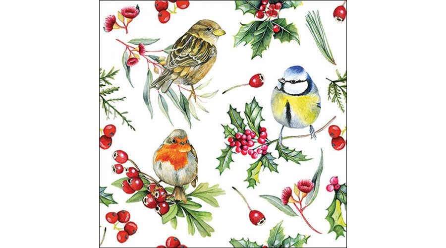 AMB.33319955 Birds in Winter papírszalvéta 33x33cm