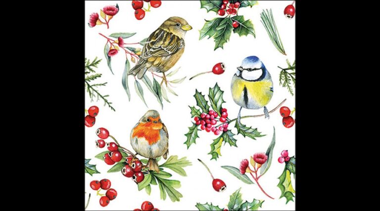 AMB.33319955 Birds in Winter papírszalvéta 33x33cm