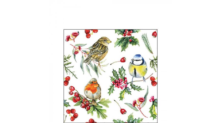 AMB.32519955 Birds in Winter papírszalvéta 25x25cm