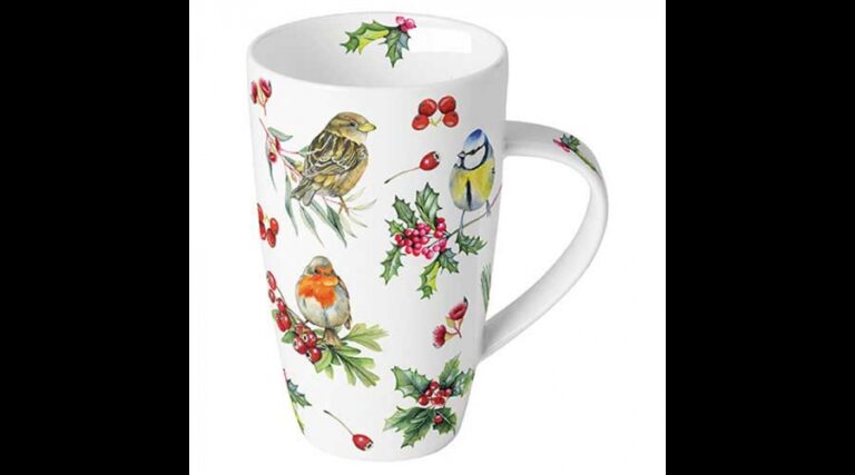 AMB.38919955 Birds in Winter porcelánbögre 0