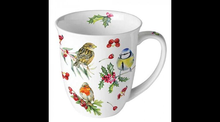 AMB.38419955 Birds in Winter porcelánbögre 0