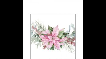 AMB.32520285 Pink poinsettia papírszalvéta 25x25cm