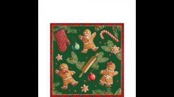 AMB.32518882 Gingerbread cookies green papírszalvéta 25x25cm