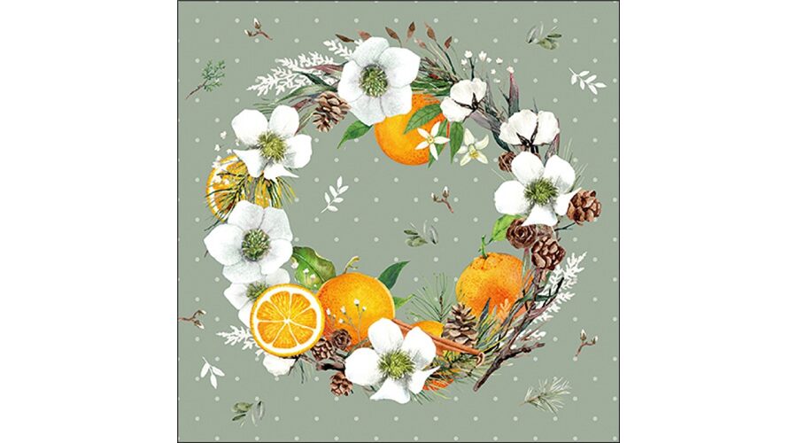 AMB.33320320 Helleborus and oranges papírszalvéta 33x33cm