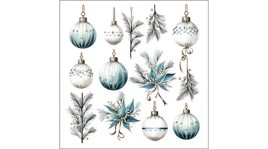 AMB.33319987 Hanging decorations silver papírszalvéta 33x33cm