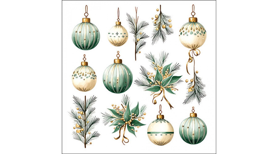 AMB.33319985 Hanging decorations green papírszalvéta 33x33cm
