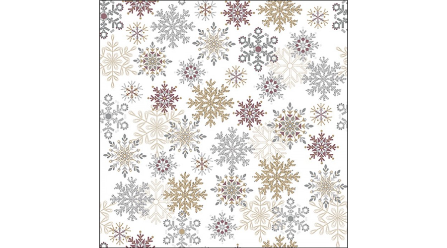 AMB.33320225 Snowflakes all over white papírszalvéta 33x33cm