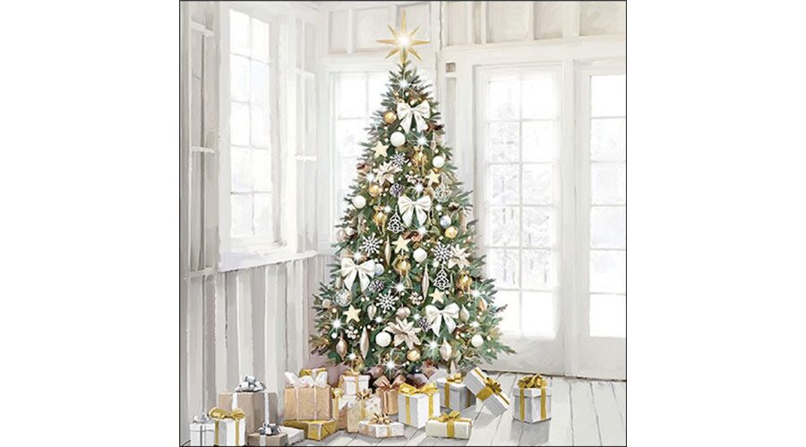AMB.33319925 Modern Christmas Tree papírszalvéta 33x33cm