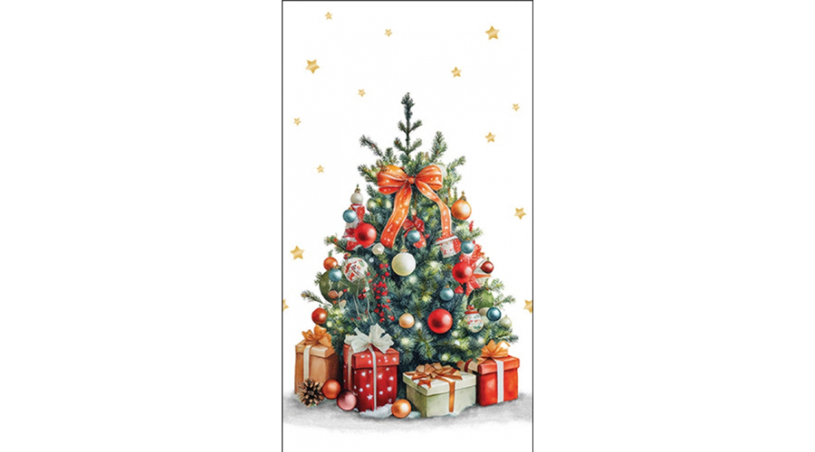 AMB.31119175 Decorated Christmas tree papírszalvéta 33x40cm