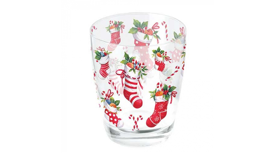 AMB.34320200 X-mas stockings white üvegpohár 0
