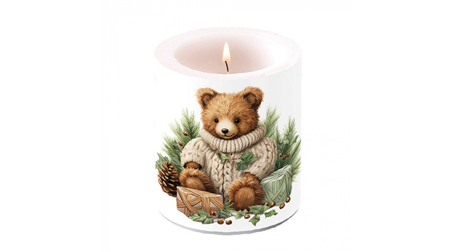 AMB.39320110 Cuddle bear átvilágítós gyertya 10x10xcm