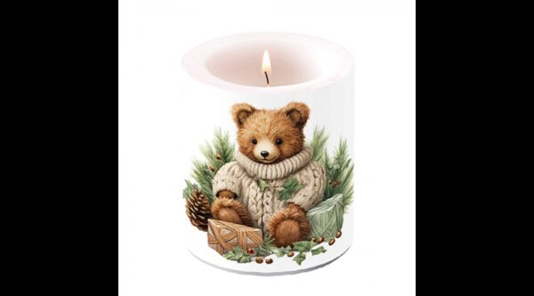 AMB.39320110 Cuddle bear átvilágítós gyertya 10x10xcm