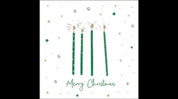 AMB.33320026 X-mas candles green papírszalvéta 33x33cm