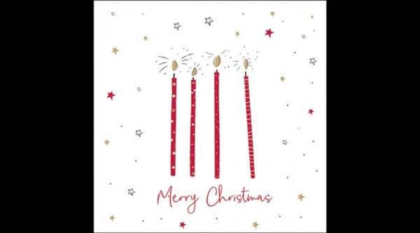 AMB.33320027 X-mas candles red papírszalvéta 33x33cm