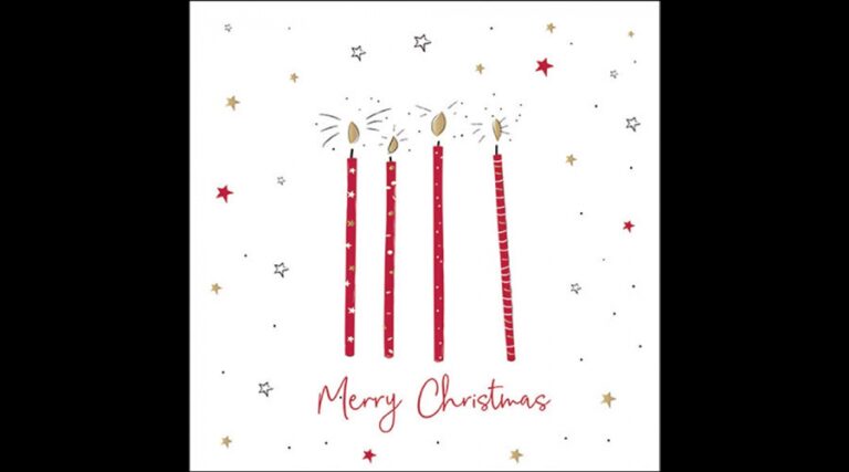 AMB.33320027 X-mas candles red papírszalvéta 33x33cm