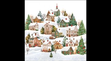 AMB.33320145 Winter village papírszalvéta 33x33cm