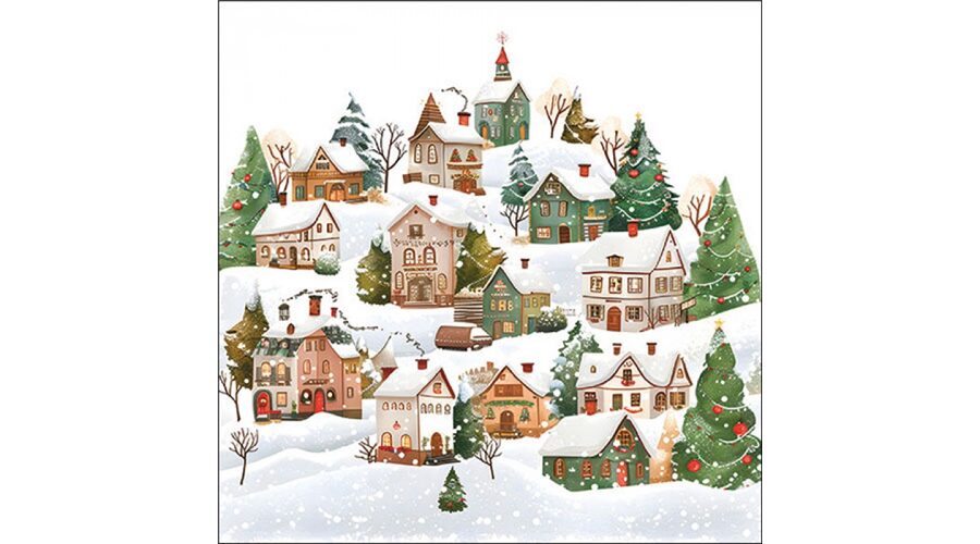 AMB.33320145 Winter village papírszalvéta 33x33cm
